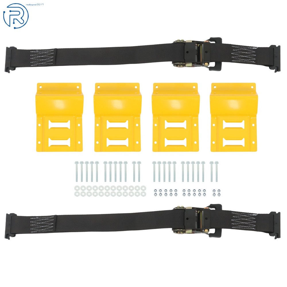 Durable E Track Wheel Chock System 6' Ratchet Tie Down Strap Secure Cargo 1 Pack