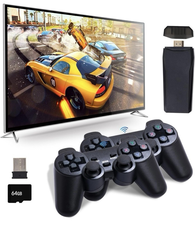 MSCFIT retro game console 2.4G wireless controllers, game pad, arcade, Black