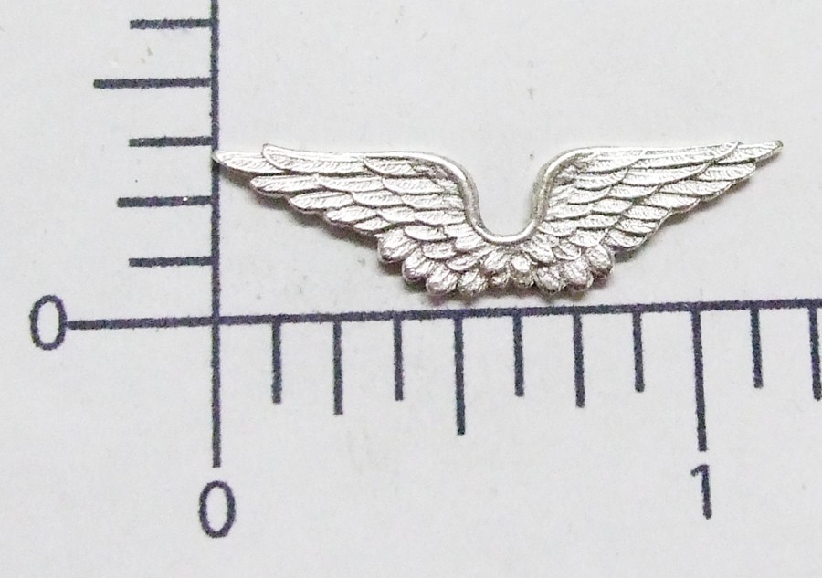 19504         2 Pc Matte Silver Oxidized Victorian Wing Jewelry Finding