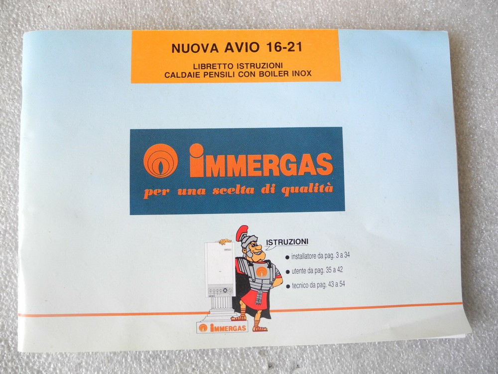 Manual Immergas New Avio 16-21 Instruction Booklet Boiler Cabinet With