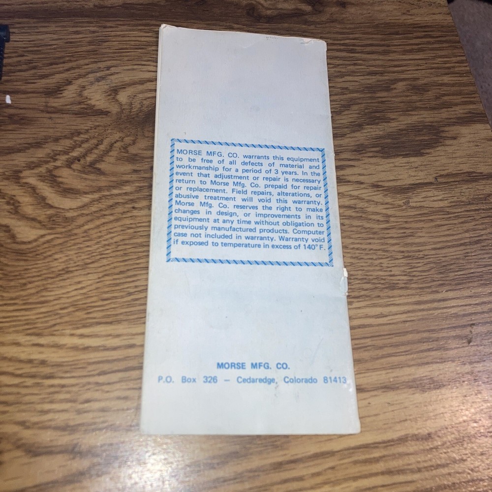 Morse Mfg. Co E6B Flight Computer Manual Booklet