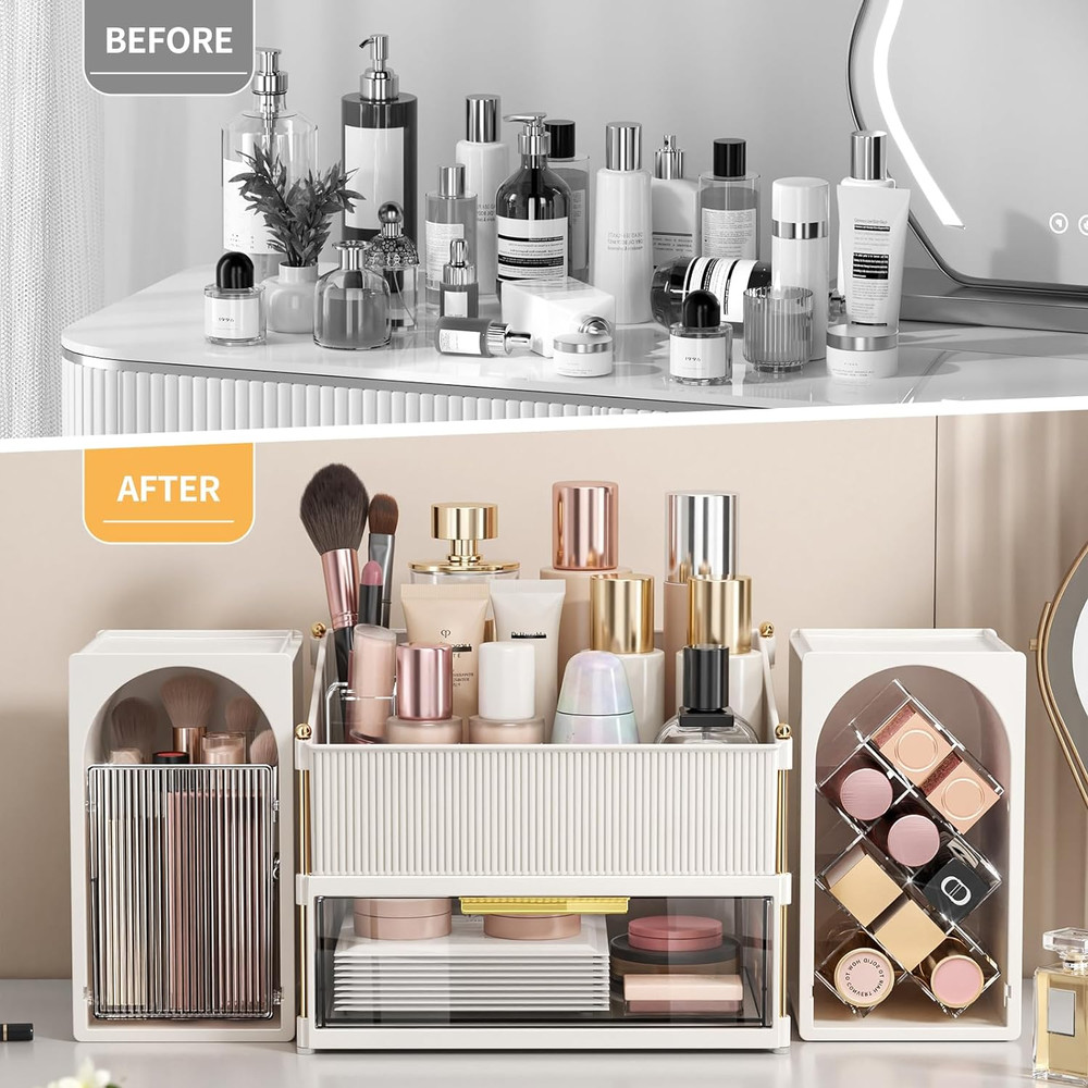 Stackable Makeup Organizer Countertop, Storage Perfume Skincare Cosmetic