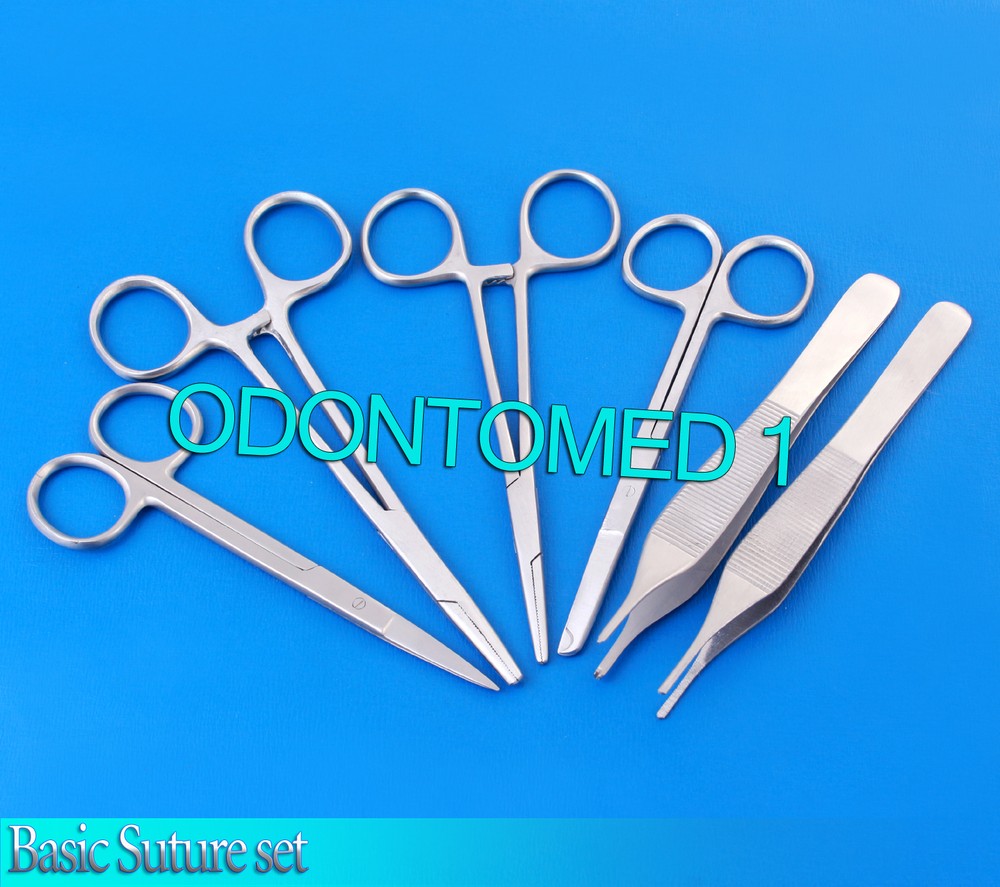 Basic Suture set, Adson,Suture,Iris Scissors,Needle Holder 5",Forceps 5" DS-699