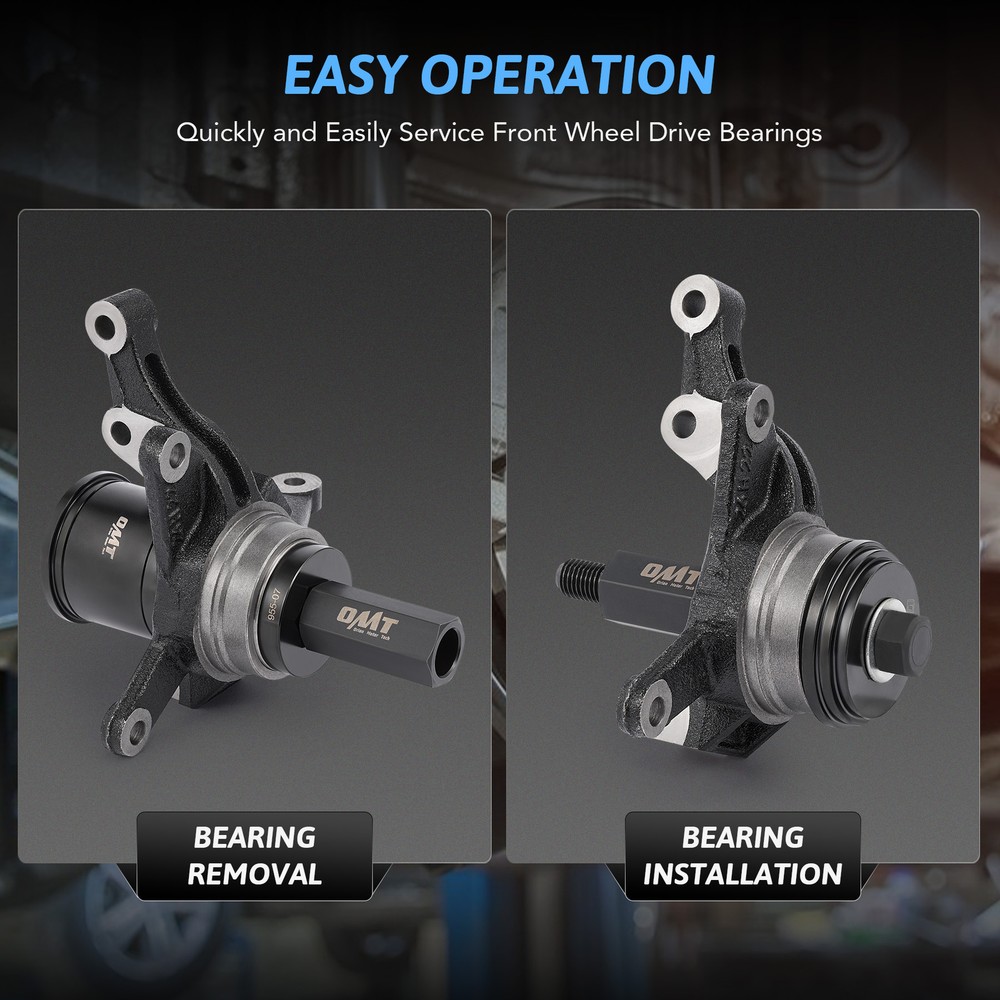 24Pcs Front Wheel Bearing Press Tool Removal Adapter Puller Kit OMT