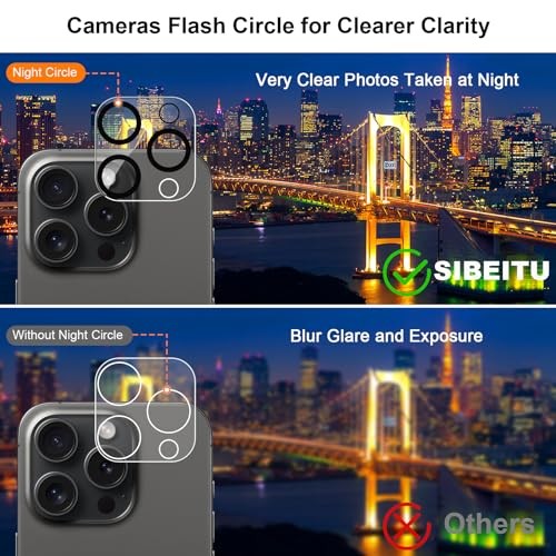 3 Pack Screen Protector for iPhone 13 with 3 Pack Camera iPhone 13 6.1" Clear