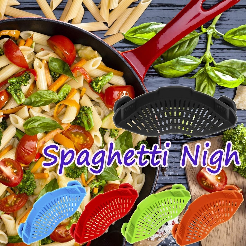 Compact Multi-Functional Silicone Strainer - Quick Drain in Elegant Black