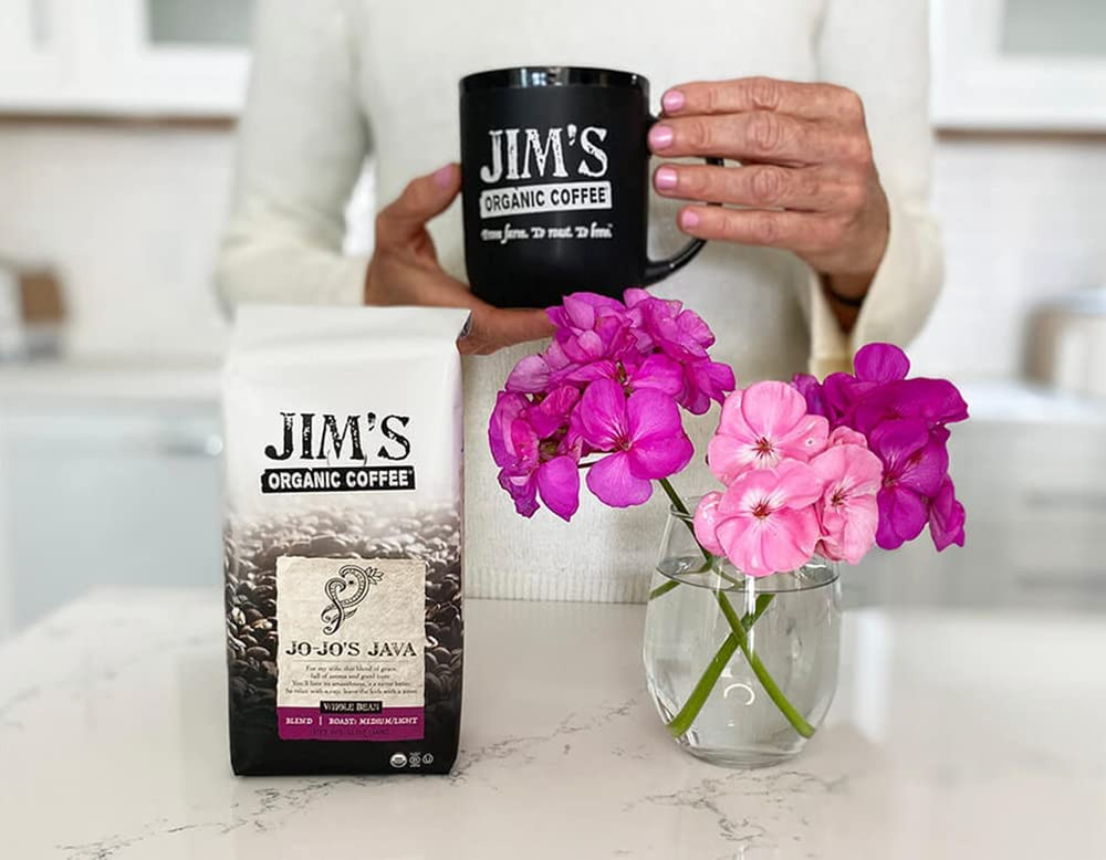 Jim’S Organic Coffee – Jo-Jo’S Java Blend – Medium/Light Roast, Ground Coffee,
