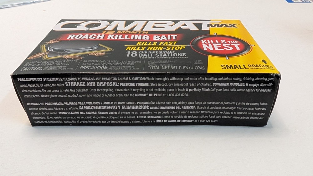 Combat Max 12 Month Roach Killing Bait Stations Kills Fast Non-Stop 18 Pack