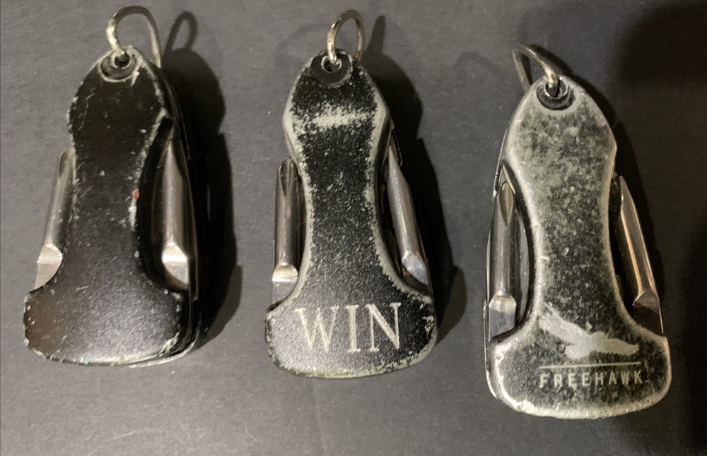Freeman WIN Five Function Multi Tool Key Chain Flashlight Lot Of 3 USED