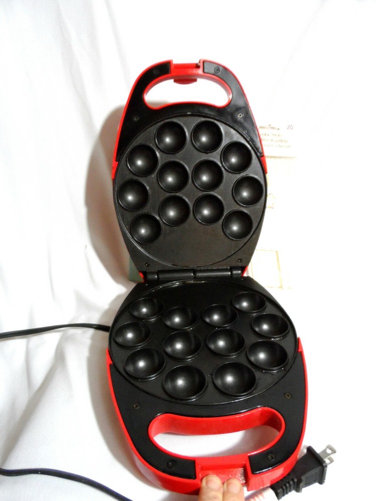 Red Multi-Treat Maker Dessert Cake Pop Baking Machine Donut Hole Plate Kitchen