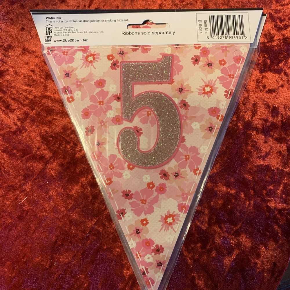 Make Any Message Or Name Personalised Bunting Pink Number 5
