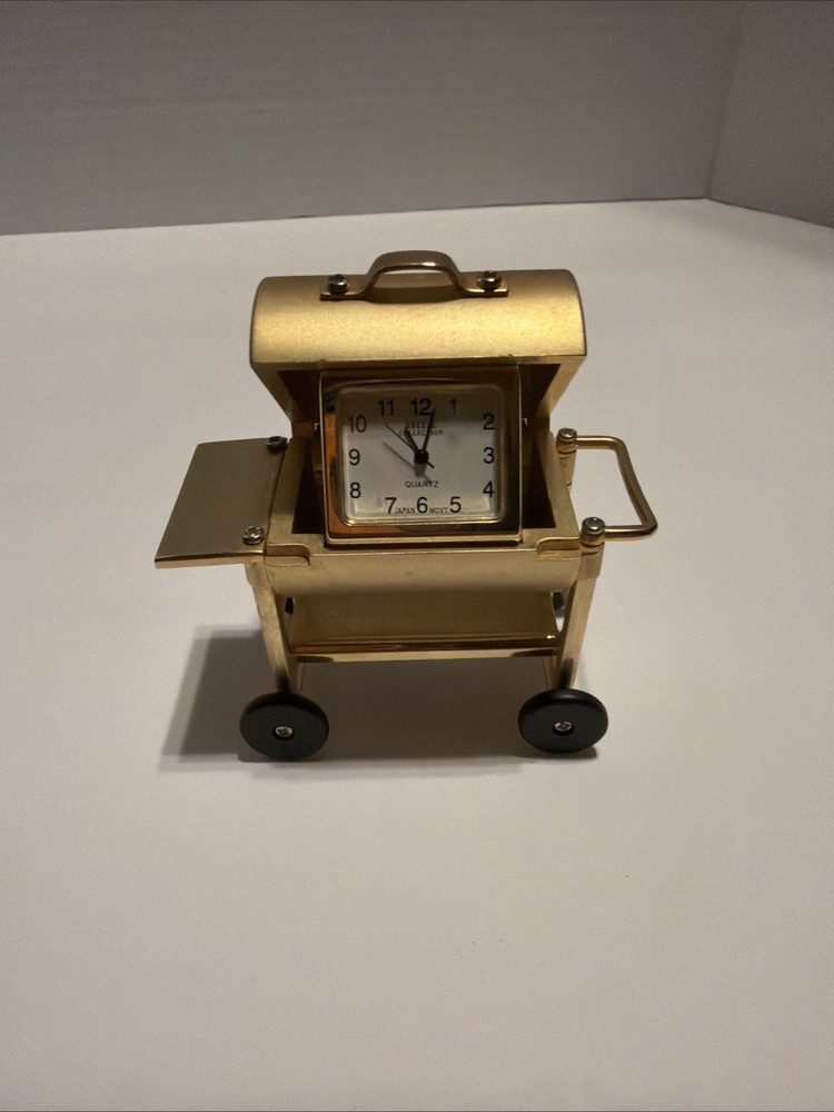 Breeze Collection Mini Gold BBQ Clock Quartz Untested *Nice*