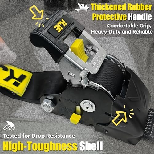 Retractable Ratchet Straps, (2) 2" x 10' Automatic Tie Down Strap Sets + (2)