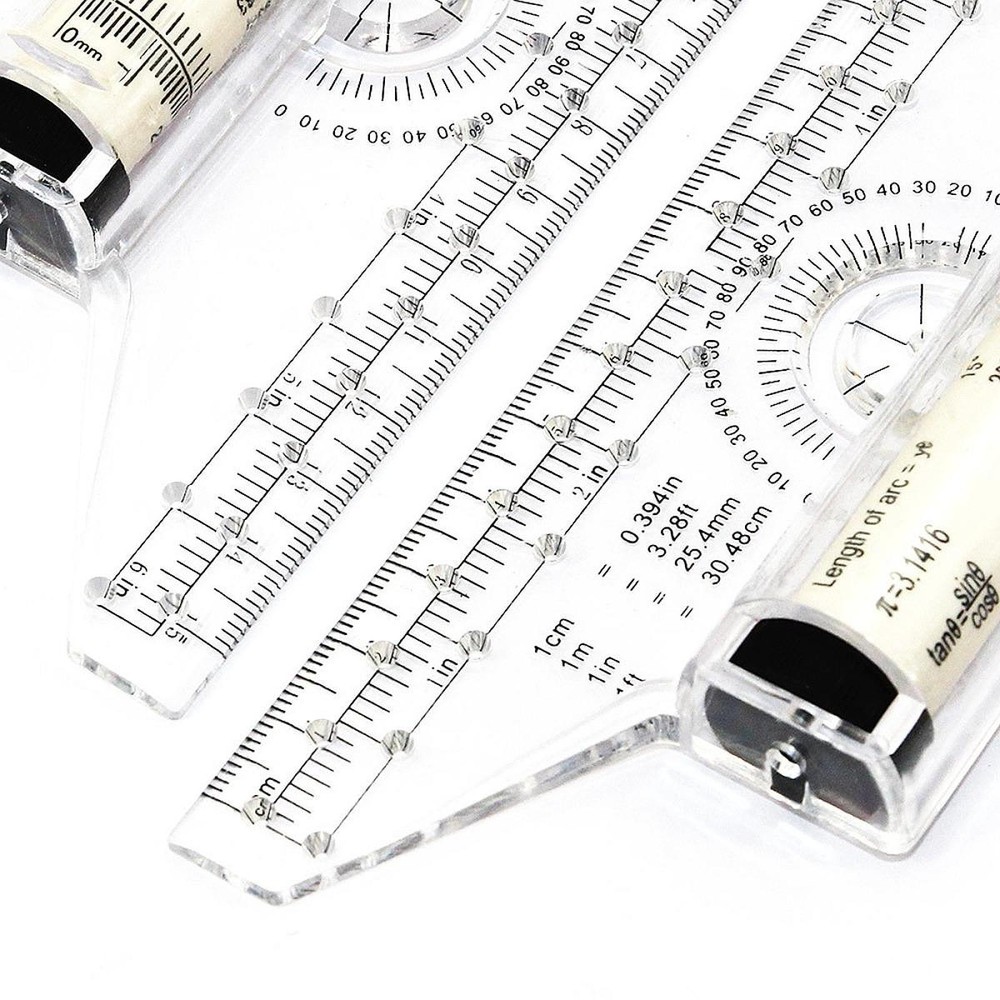 Parallel Rolling Ruler Multipurpose 6 inch and Metric Protractor for