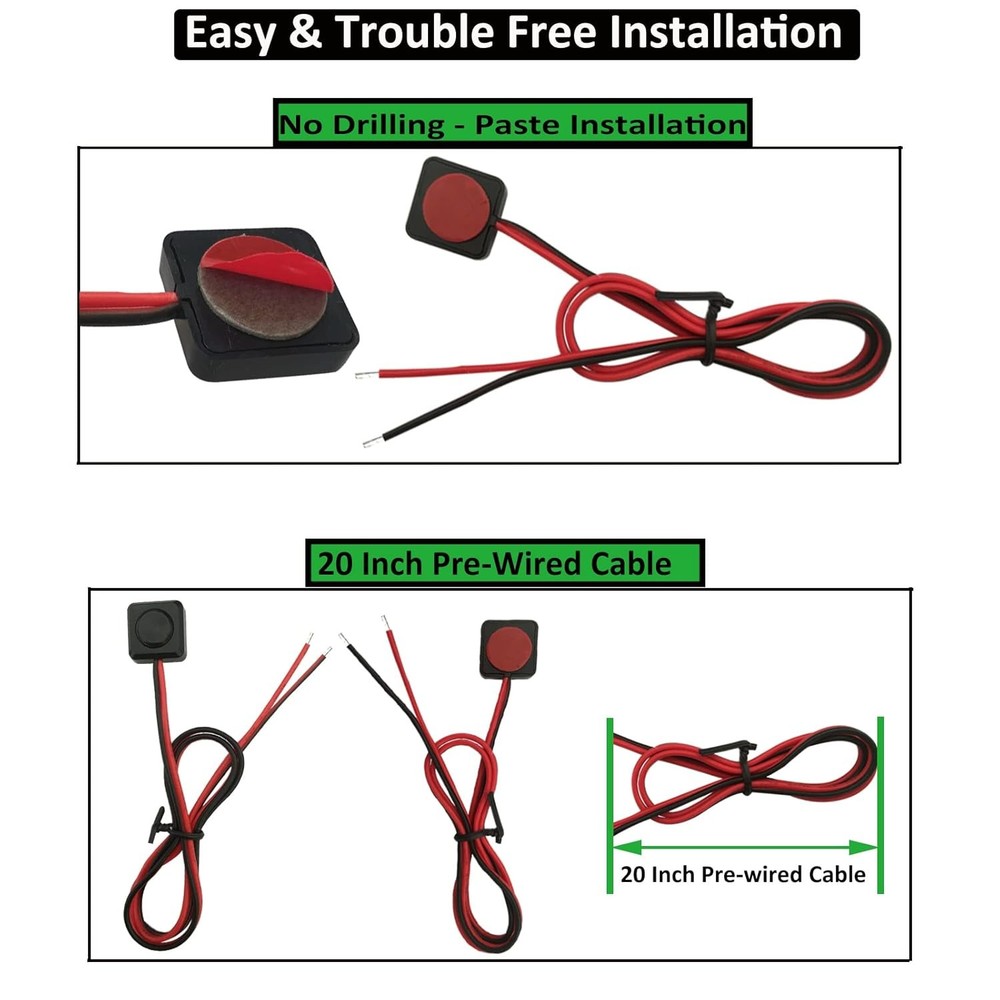 Momentary Push Button Switch 12V 24V Small Switch, 20 Inch...
