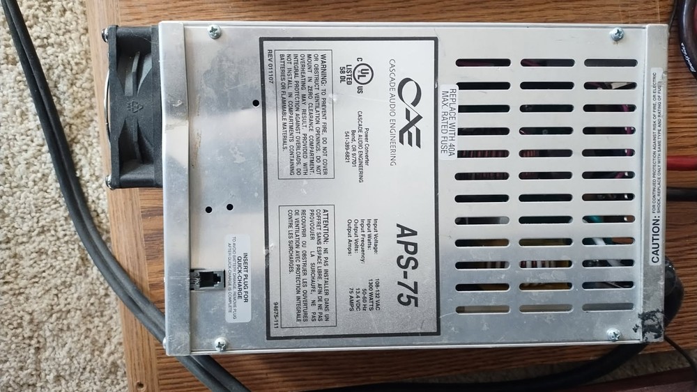 Cascade Audio Engineering APS-75 (75A/1300W) AC DC PRO Power Supply CAE
