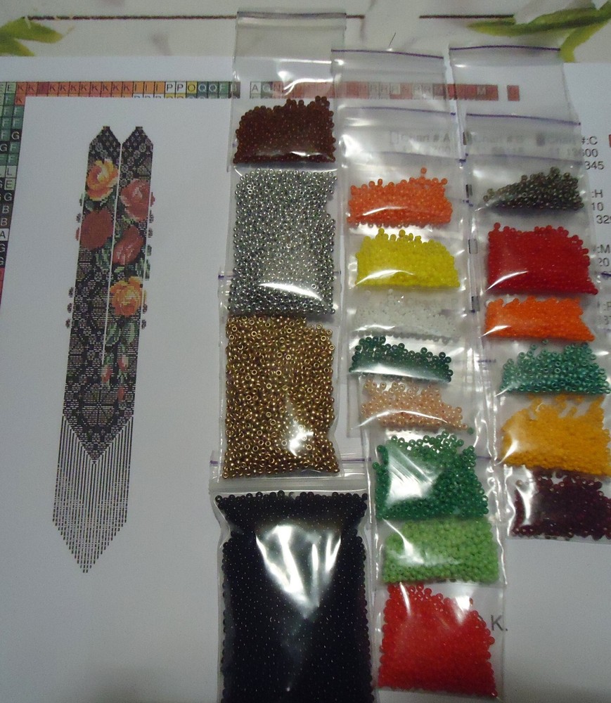 Kit for making a necklace gerdan. Beading Loom Pattern. #C21