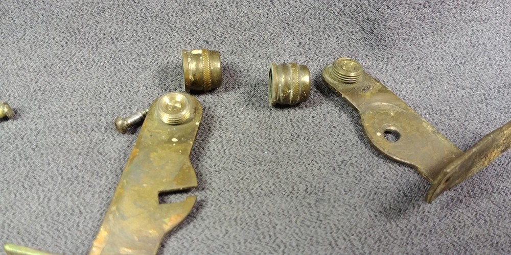 12 Brass Look Inside Curtain Rod Barrel Bracket Spring Surface Mount Hardware