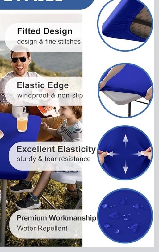 Spandex Fitted Tablecloths 6 Pack Royal Blue