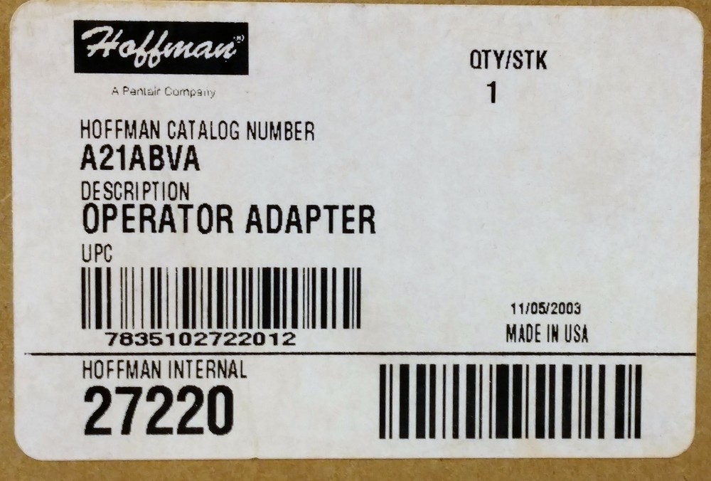 Hoffman A21ABVA Operator Adapter