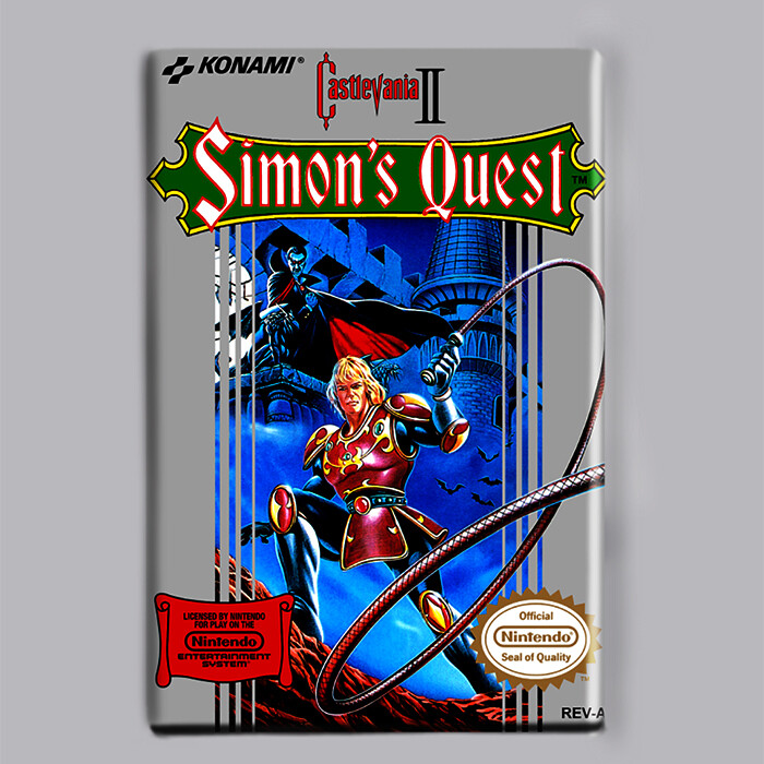 CASTLEVANIA 2 : SIMONS QUEST - 2" x 3" FRIDGE MAGNET nintendo nes game box 1987