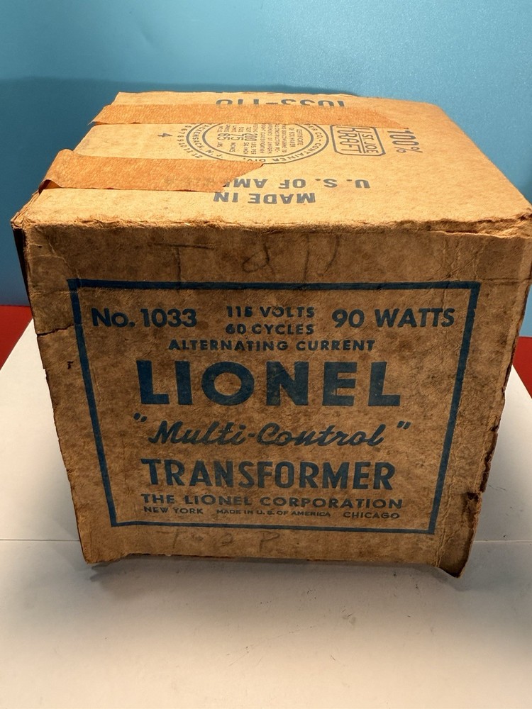 Lionel 1033 90 Watt Multi-Control Transformer Original Box Needs New Cord Split