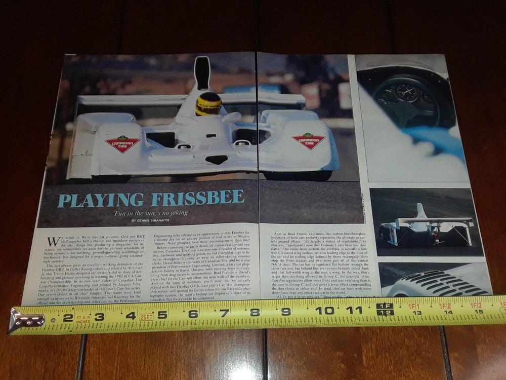 1983 FRISSBEE GR3 CAN AM RACE CAR ORIGINAL ARTICLE