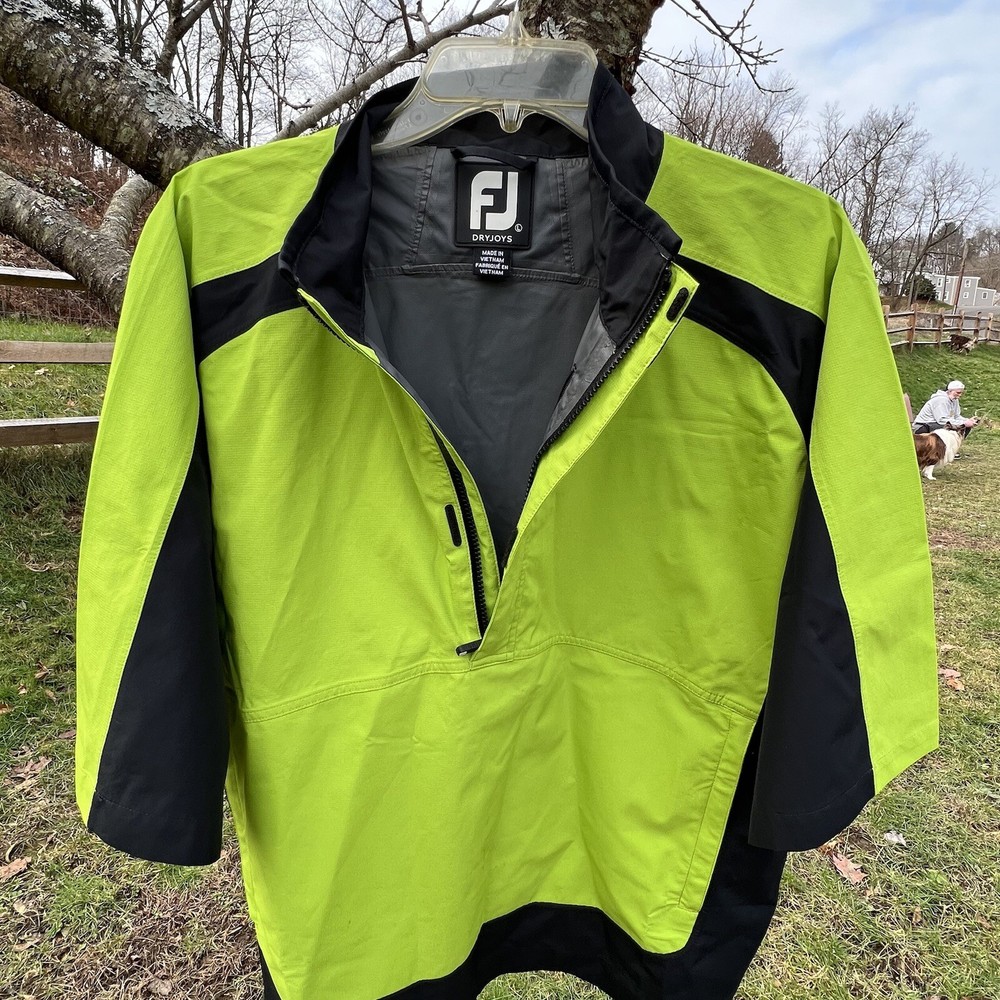 FootJoy DryJoys Pullover Golf Jacket Windbreaker Short Sleeve Large Fore Tee