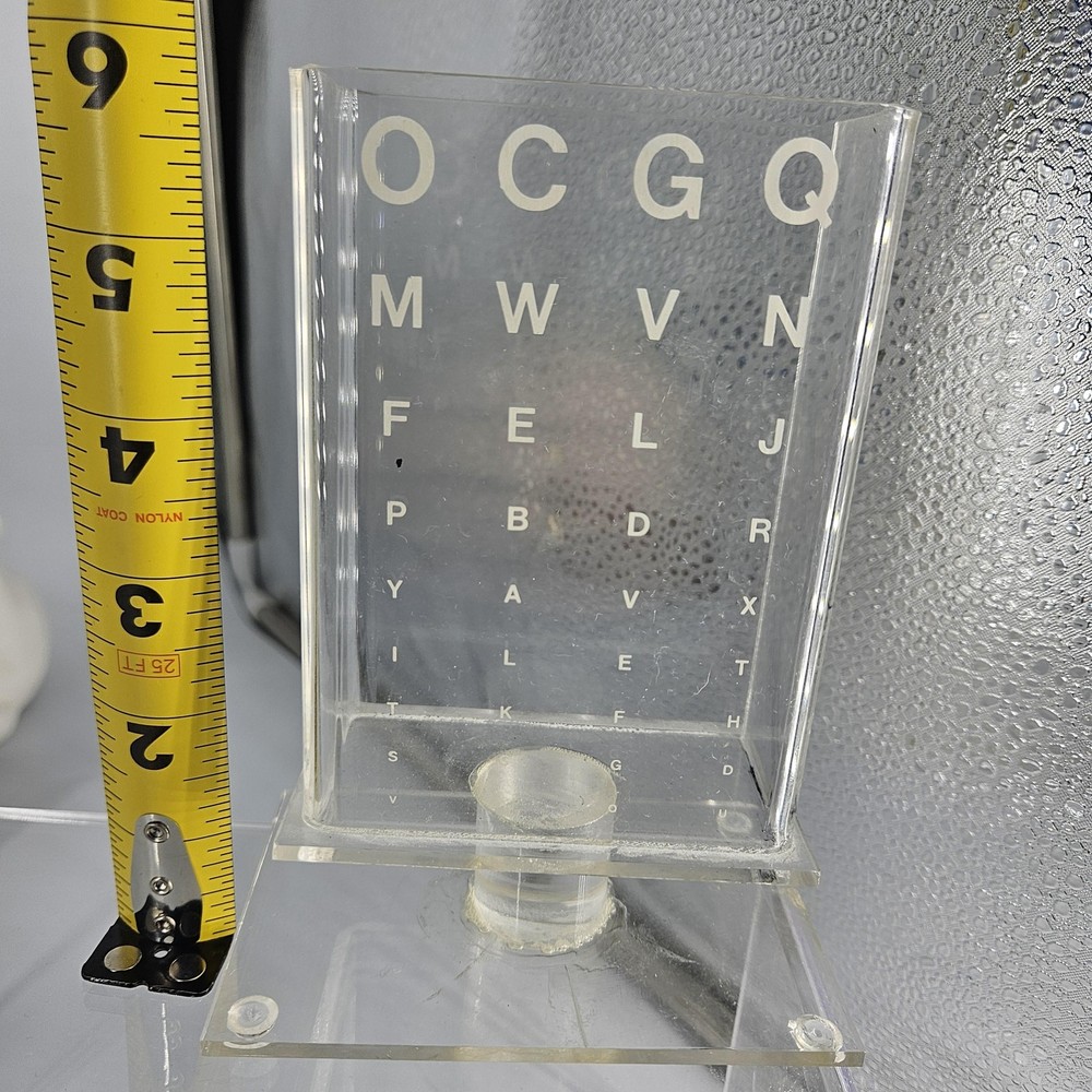 Optometry Eye Chart Clear Acrylic Display Office Stand Cup Holder Vision Testing