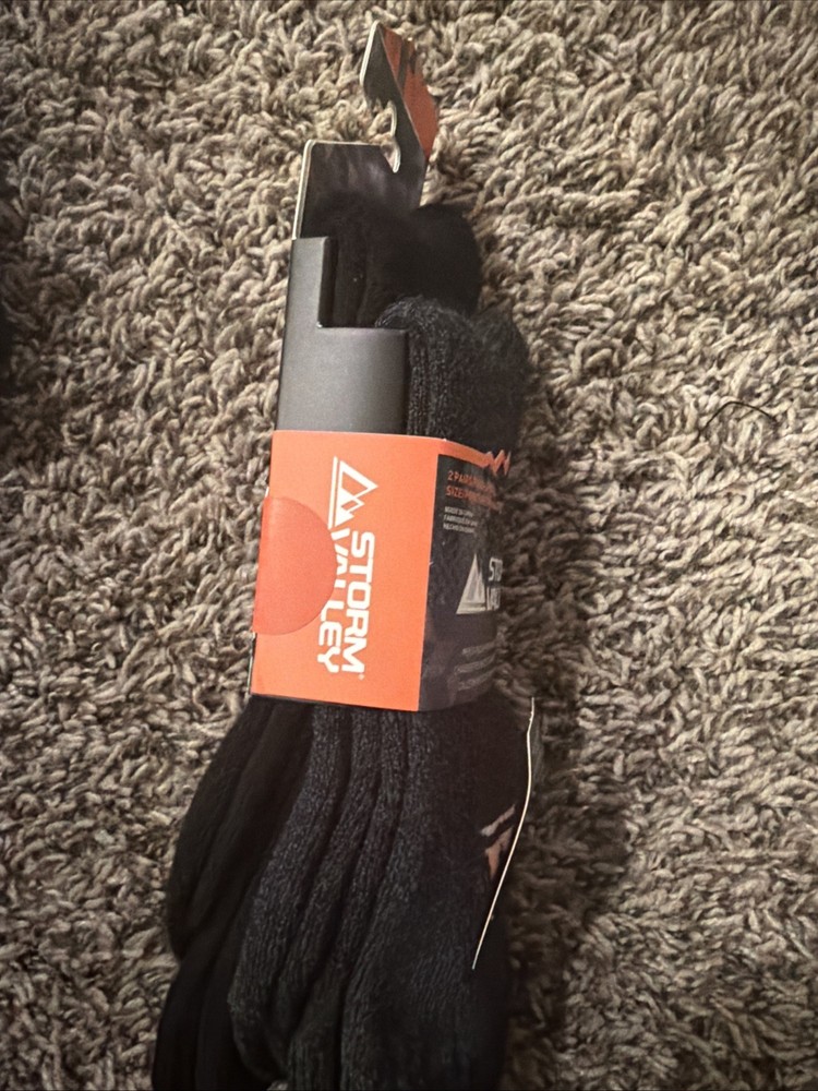 Storm valley men’s Bamboo Boot Socks 2 pairs (black/grey)