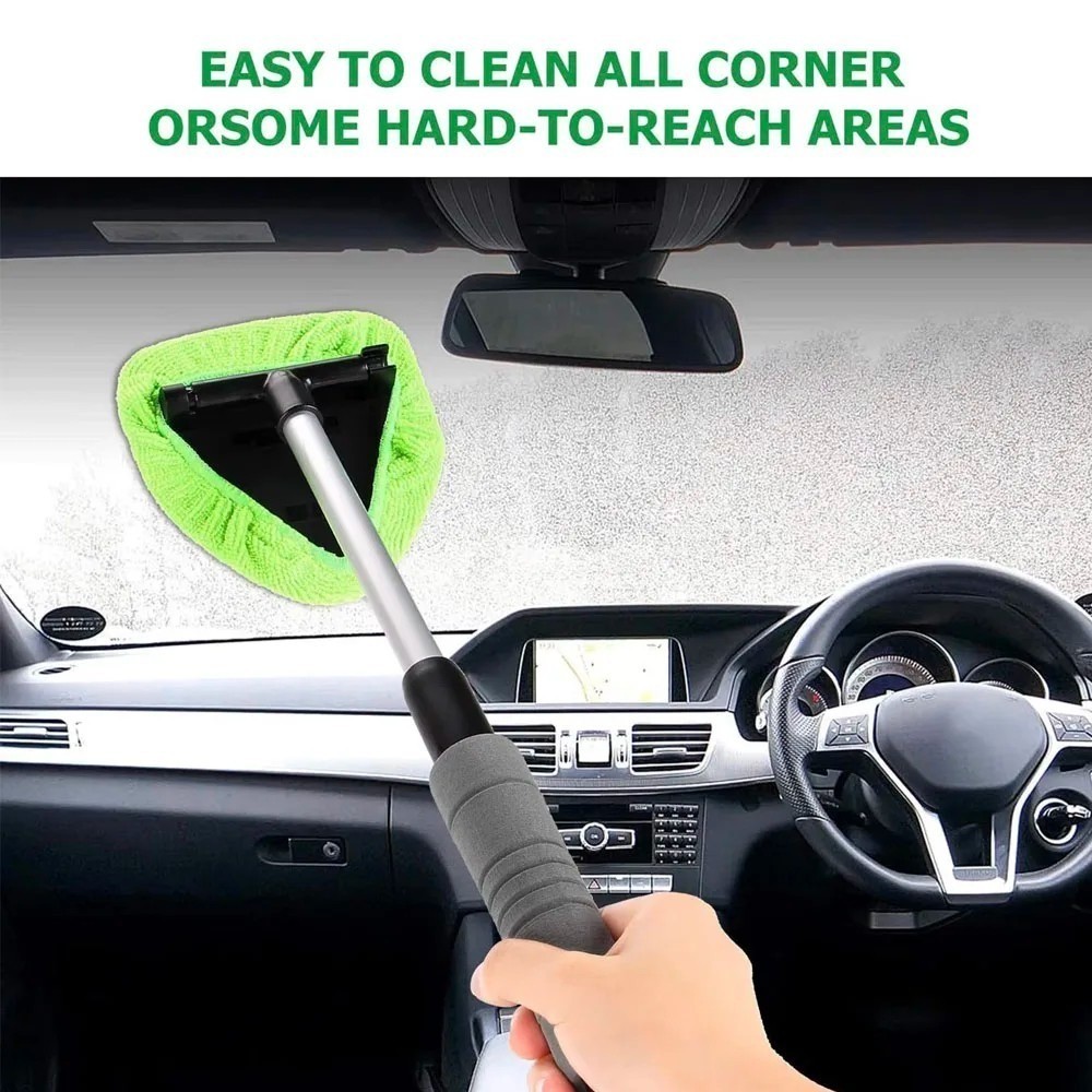 1 Pc Telescopic Car Window Cleaner Extendable Microfibre Windshield Brush Tool
