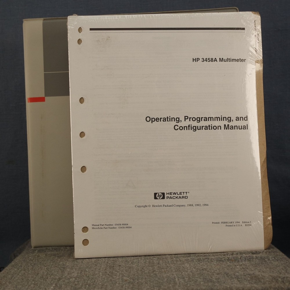 HP 3458A Multimeter Operating Programming & Configuration Manual NEW