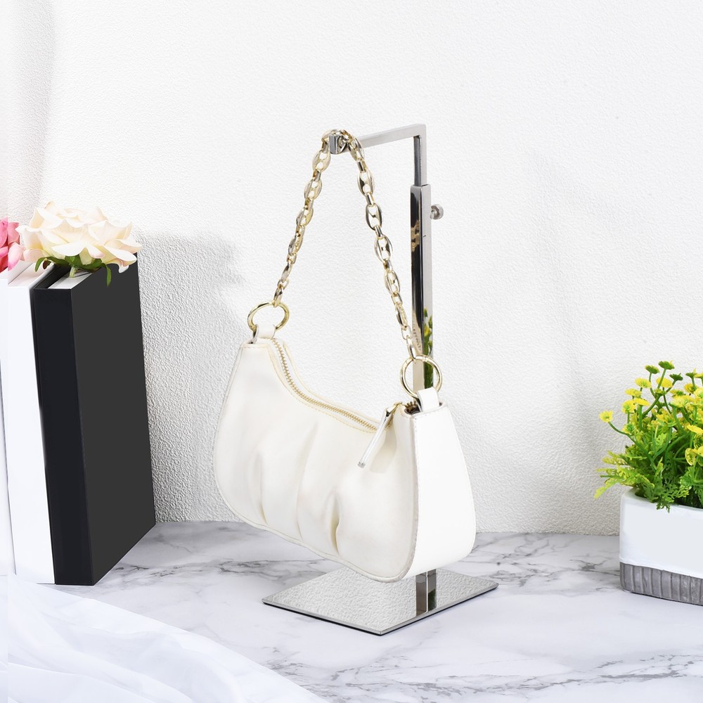 Purse Display Stand 2 Pack Adjustable Handbag Rack - Silver