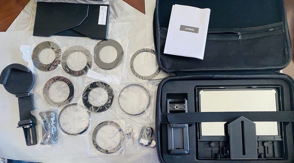 DSLR Smartphone Teleprompter Kit w/ Case Phone Tablet Video Script Reader