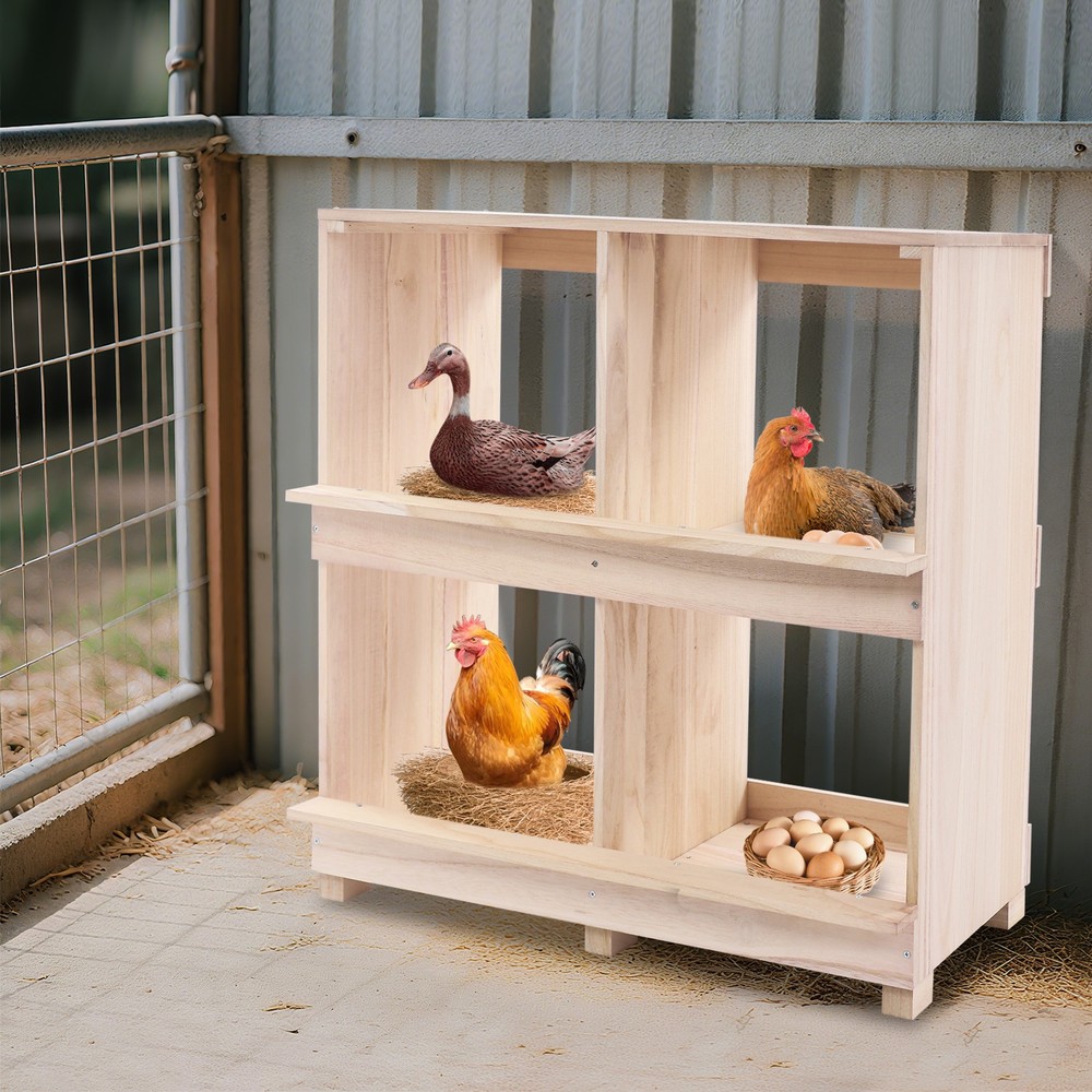 hicken Laying Boxes, 4 Hole Nesting Box for Chickens, 4 Compartment Nesting Box