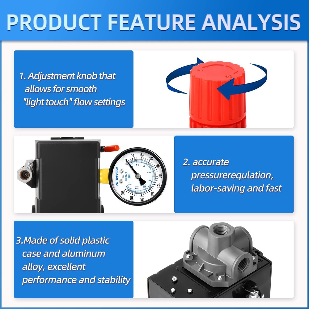 Air Compressor Pressure Switch Control Valve Red, Black