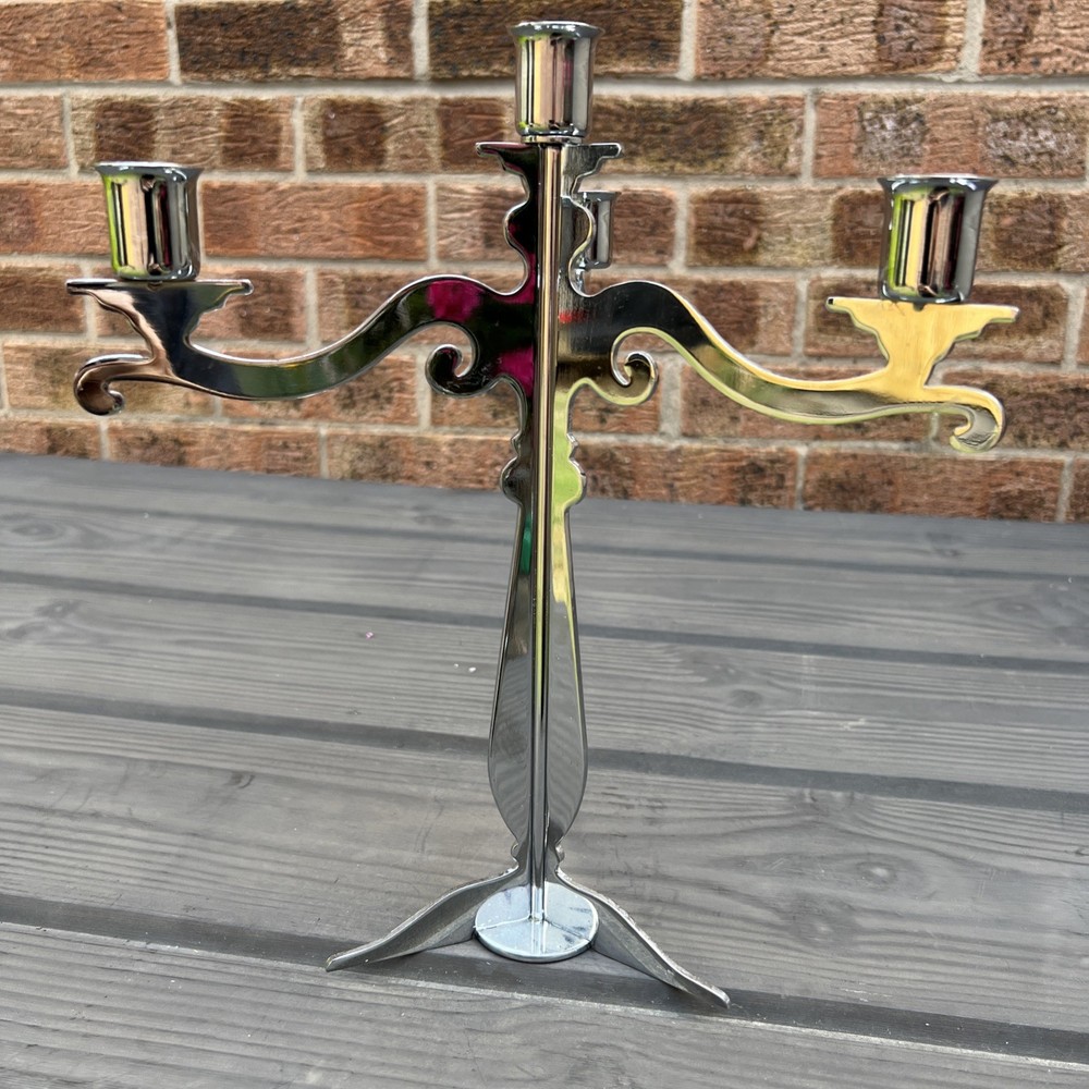 Luxury Chromium Three Arm Candle Holder