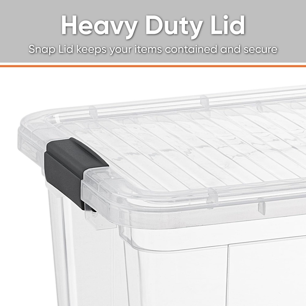 Superio Clear Storage Bins with Lids, 4 Pack- Plastic Storage Boxes - 11 Quart