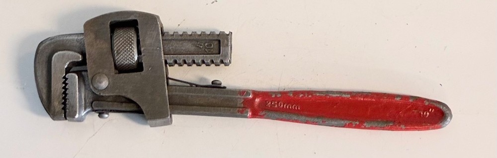 Vintage Adjustable Wrench Lot 10" & 14" Red Handle