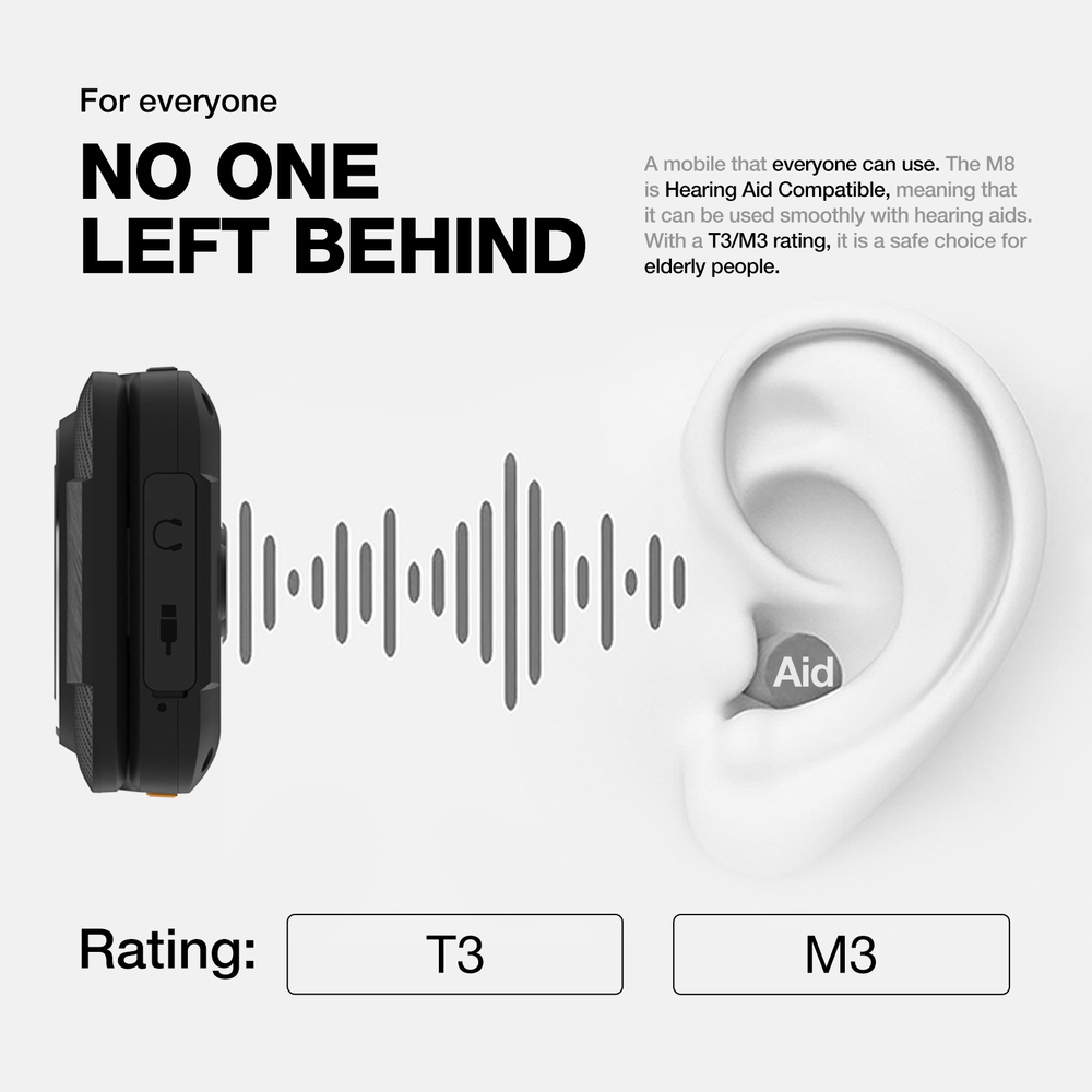 AGM M8 Flip 4G Rugged Feature Phone Large Button Large Icon Basic Phone