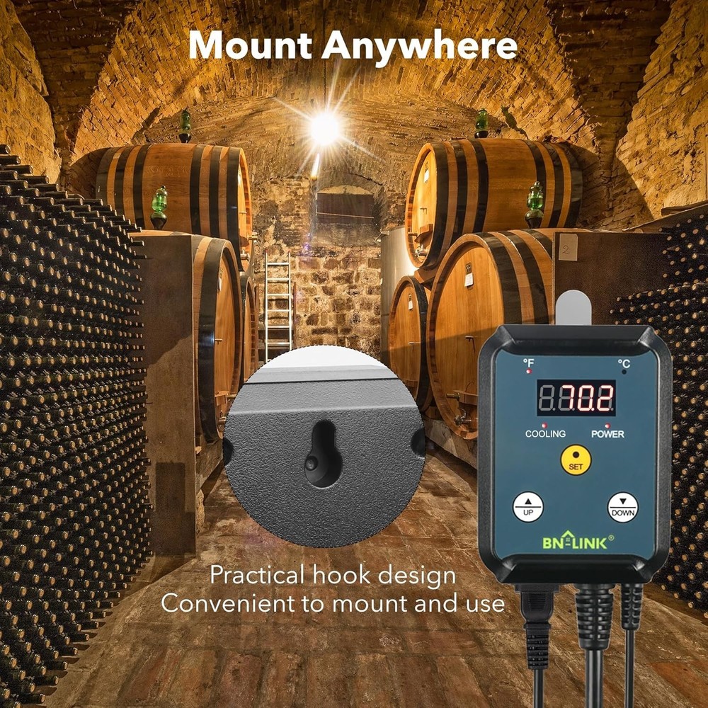 Listed Digital Thermostat Controller for Efficient Cooling Devices, 1000W