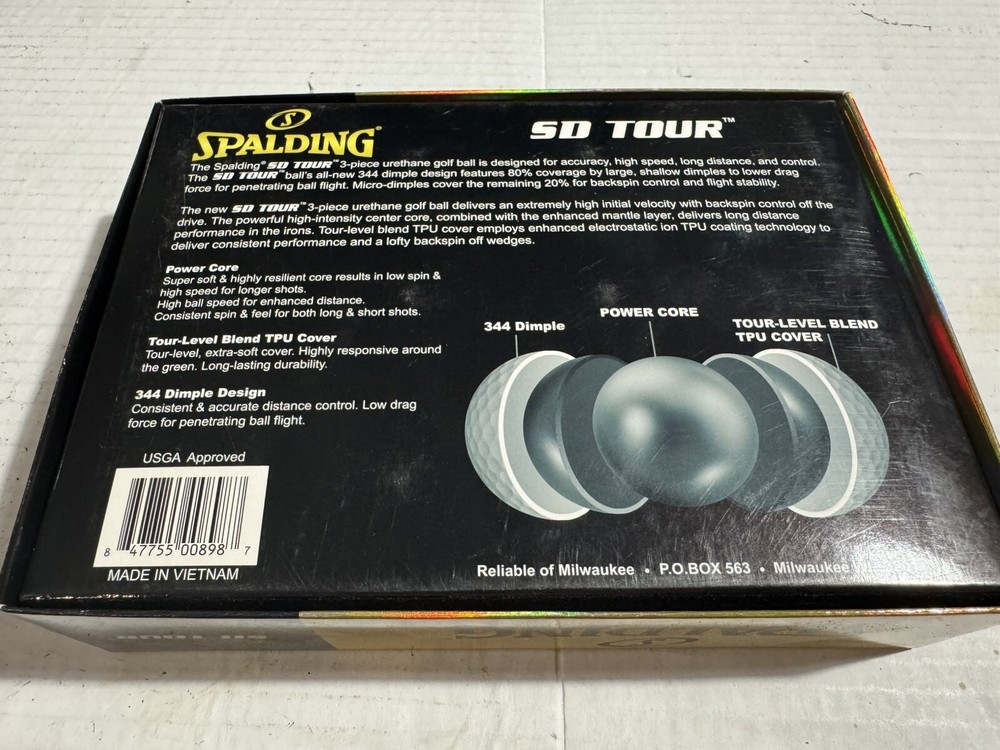 Spalding SD Tour Golf Balls - White, 12 Pack