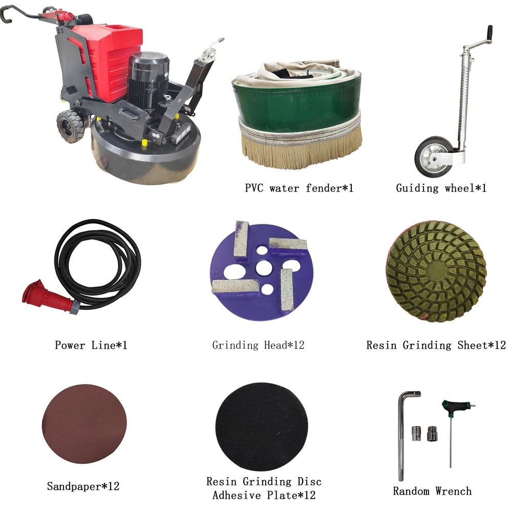 Concrete Floor Grinder Remote Control Available 220V 3-phrase 12 Grinding Head