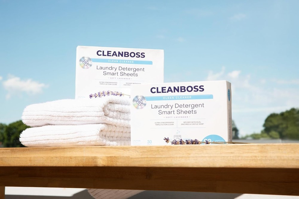 CleanBoss Laundry Detergent Smart Sheets 60 Loads Lavender 30 sheets