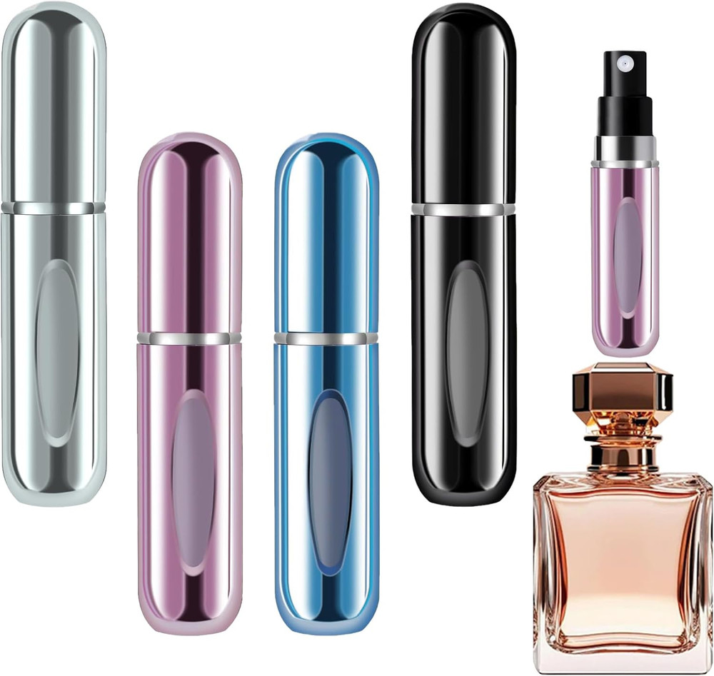 4 Pcs Mini Refillable Perfume Atomizer Bottles - Travel Spray Set