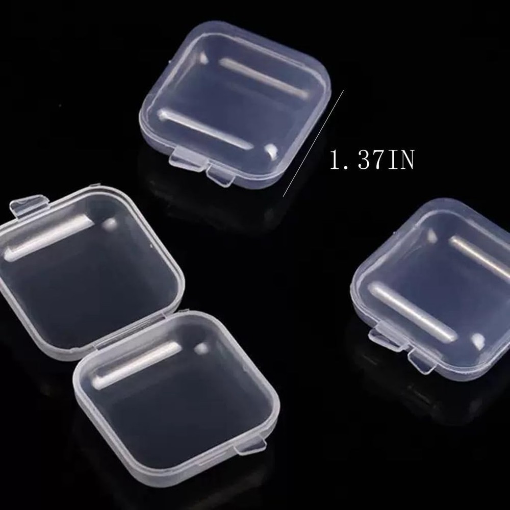 4Pcs Mini Jewelry Storage Containers, Clear Plastic Cases