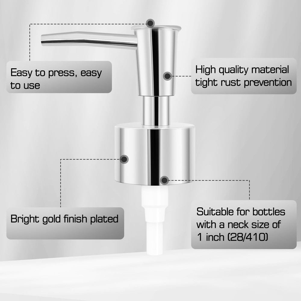 2pack Silver Soap Dispenser Pump Replacement - for Lotion &