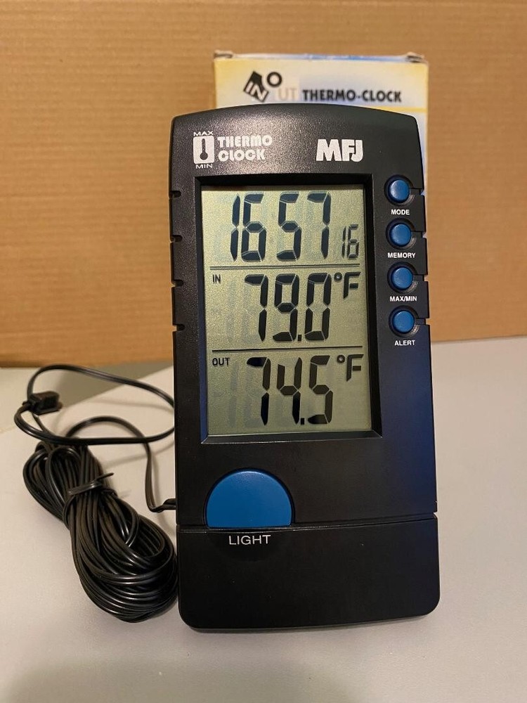 MFJ 152 INDOOR OUTDOOR THERMO-CLOCK, WIRED SENSOR