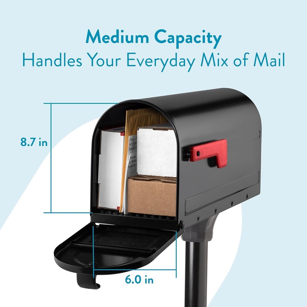 Architectural Mailboxes 7680B-10 MB1 Mount Mailbox and Medium, Black
