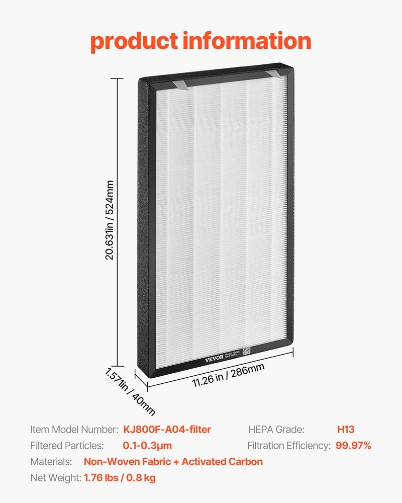 Air Purifier Replacement Filter,H13,2-in-1 Compact & Lightweight Replacement F